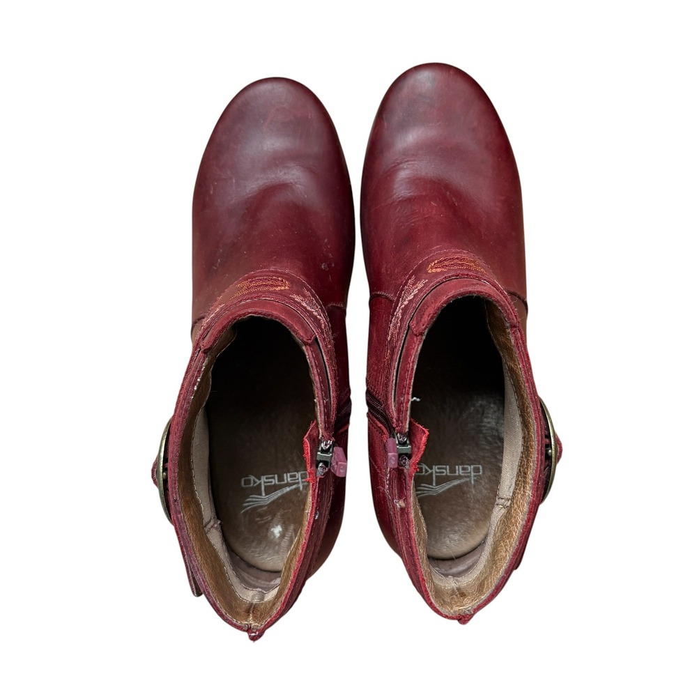 Dansko Women's Mina Ankle Booties in red oiled leather 39 - Picture 6 of 9